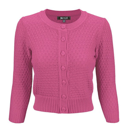 3/4 Sleeve Cute Pattern Cropped Cardigan Sweater Shop Style & More | Fresh Looks, Everyday Deals & Free Shipping