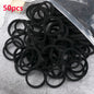 50pcs/Set Women   Basic Hair Bands 1.57inch Simple Solid Colors Elastic Headband Hair Ropes Ties Hair Accessories Ponytail Holder NovaCart