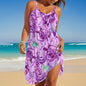 Sea Turtle Print Sleeveless Bohemian Beach Dress | Knee Length FitiqueFit