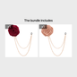 Men's Wedding Ceremony Groom Handmade Rose Chain Brooch NovaCart