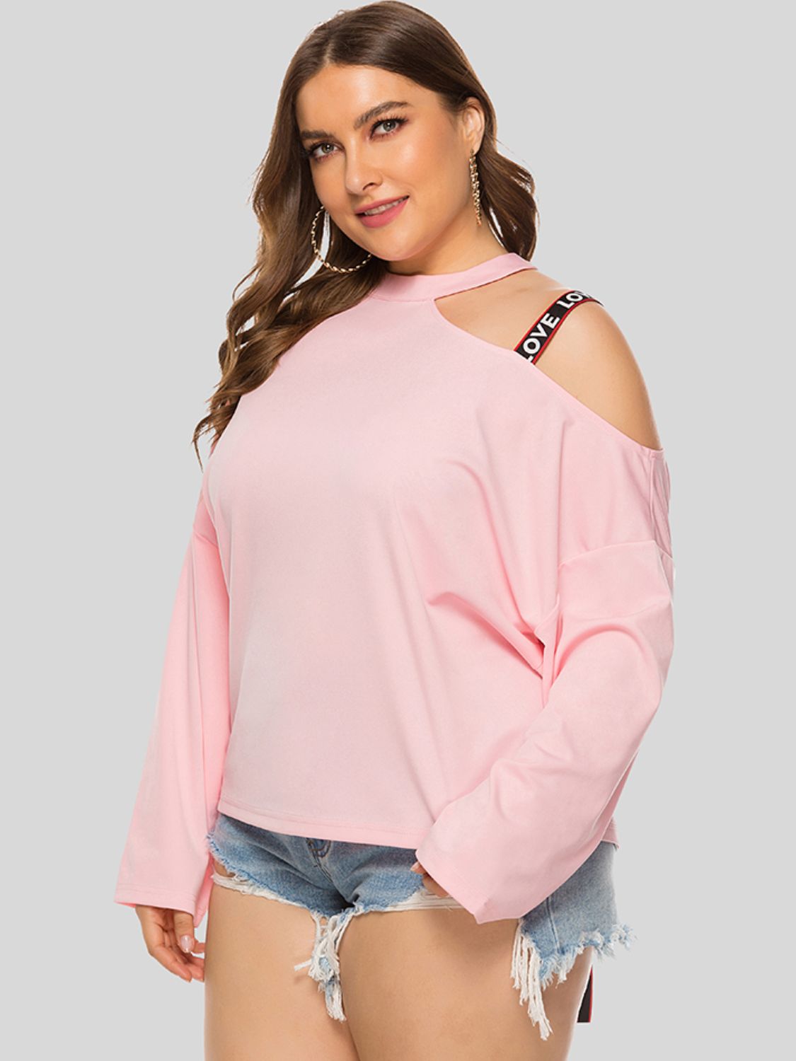 Plus Size Cold-Shoulder Round Neck Blouse See size chart under “more details” The Fashion Celestial