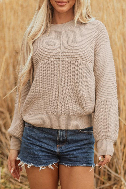 Ribbed Patchwork Textured Knit Puff Sleeve Sweater Shop Style & More | Fresh Looks, Everyday Deals & Free Shipping