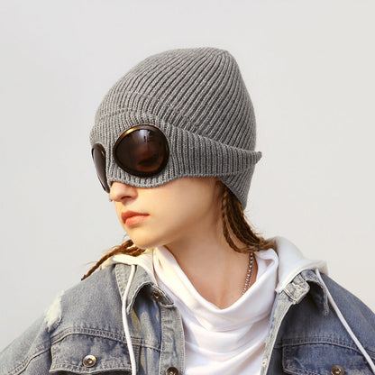 Women’s Pilot Wool Knit Hat – Winter Warm Knitted Aviator-Style Hat FitiqueFit