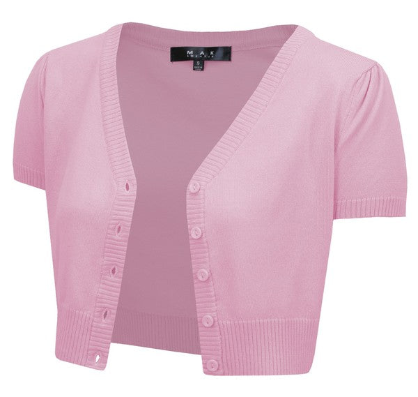 Cropped Bolero Knit Sweater Cardigan Short Sleeve Shop Style & More | Fresh Looks, Everyday Deals & Free Shipping