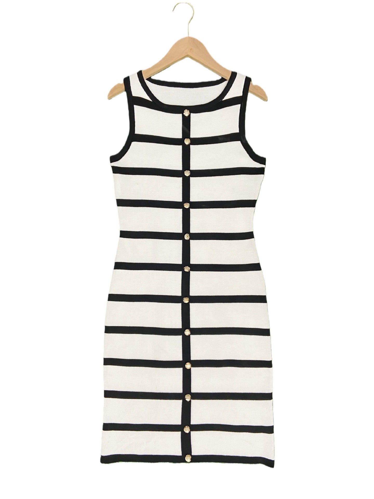 Contrast Stripe Knit Sleeveless Midi Dress – 5 Colors, S–L FitiqueFit