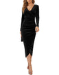 Long Skirt V-neck Wrap Hip Irregular Medium Length Dress Grayceful LLC