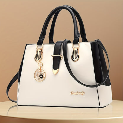 Fashionable Womens Letter Detail Shoulder Bag - Comfortable Double Handle, Spacious Purse for Work & Daily Use - Timeless Elegant Style NovaCart