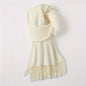 Solid Color Tassel Scarf, Hand Wash Only, Elegant Fringe Shawl for Women, Fashion Accessory NovaCart