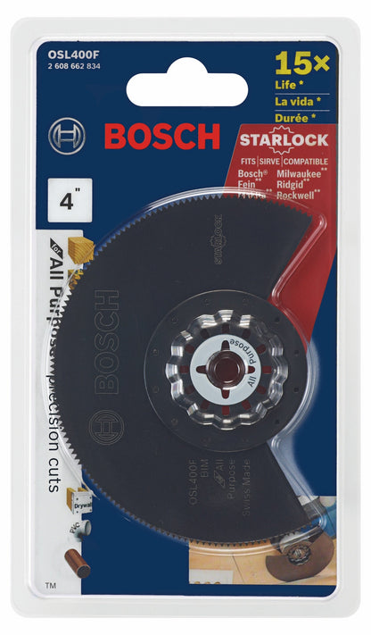 BOSCH OSL400F 4 In. Starlock® Oscillating Multi Tool Bi-Metal Segmented Saw Blade VM Hardware
