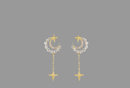Spring Star and Moon Earrings for Women - Trendy Style