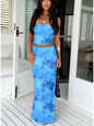 Printed Tube Top and Skirt Set New Era Fashion LLc