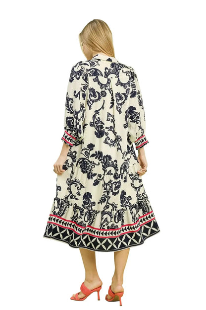 Umgee Boho Print Tiered Midi Dress West2East Surf
