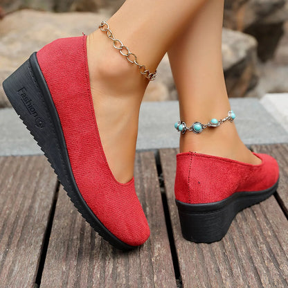 Wedge Heel Slip-On Loafers FitiqueFit
