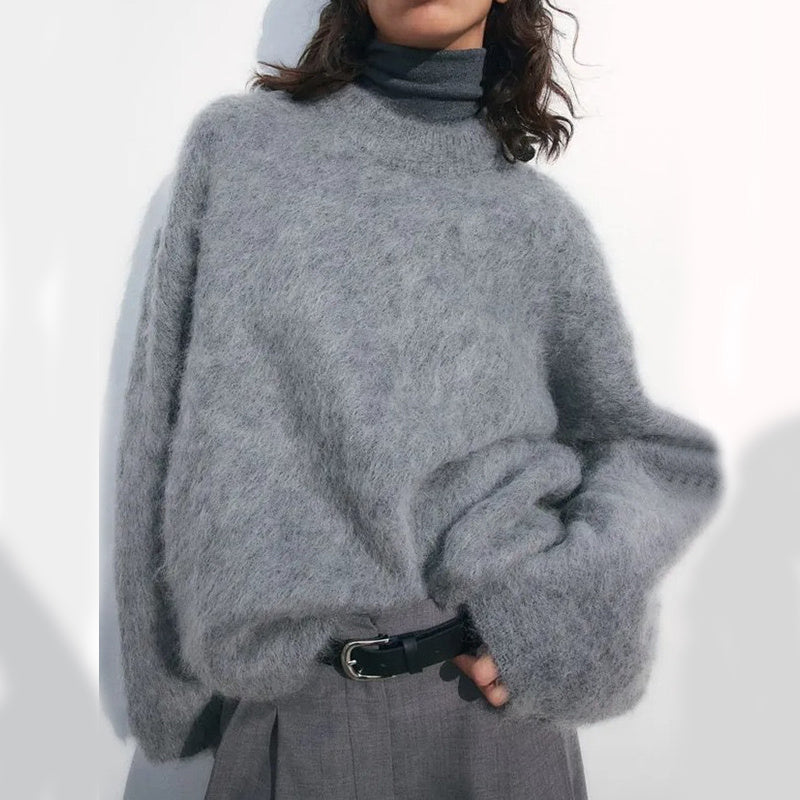 Loose Round Neck Pullover Sweater Fashion Long Sleeve Long Top For Women Clothing Grayceful LLC