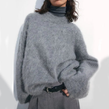 Loose Round Neck Pullover Sweater Fashion Long Sleeve Long Top For Women Clothing Grayceful LLC
