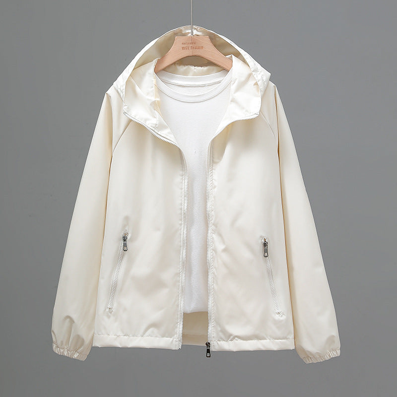 Women's Cropped Casual Loose Plus Size Hooded Thin Shell Jacket See size chart under “more details” The Fashion Celestial