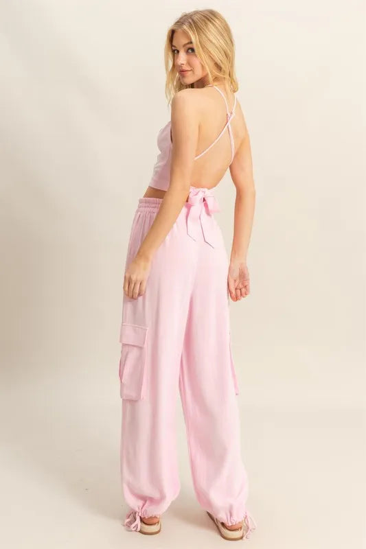 HYFVE Crop Top and Cargo Pants Set West2East Surf