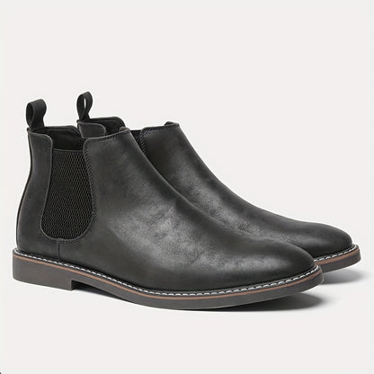 Men'S Chelsea Ankle Boots - Size 40-46, Brown Faux Cover with Black Elastic Band, Pointed Toe, TPR Sole, Ideal for Casual Wear and Vacation NovaCart
