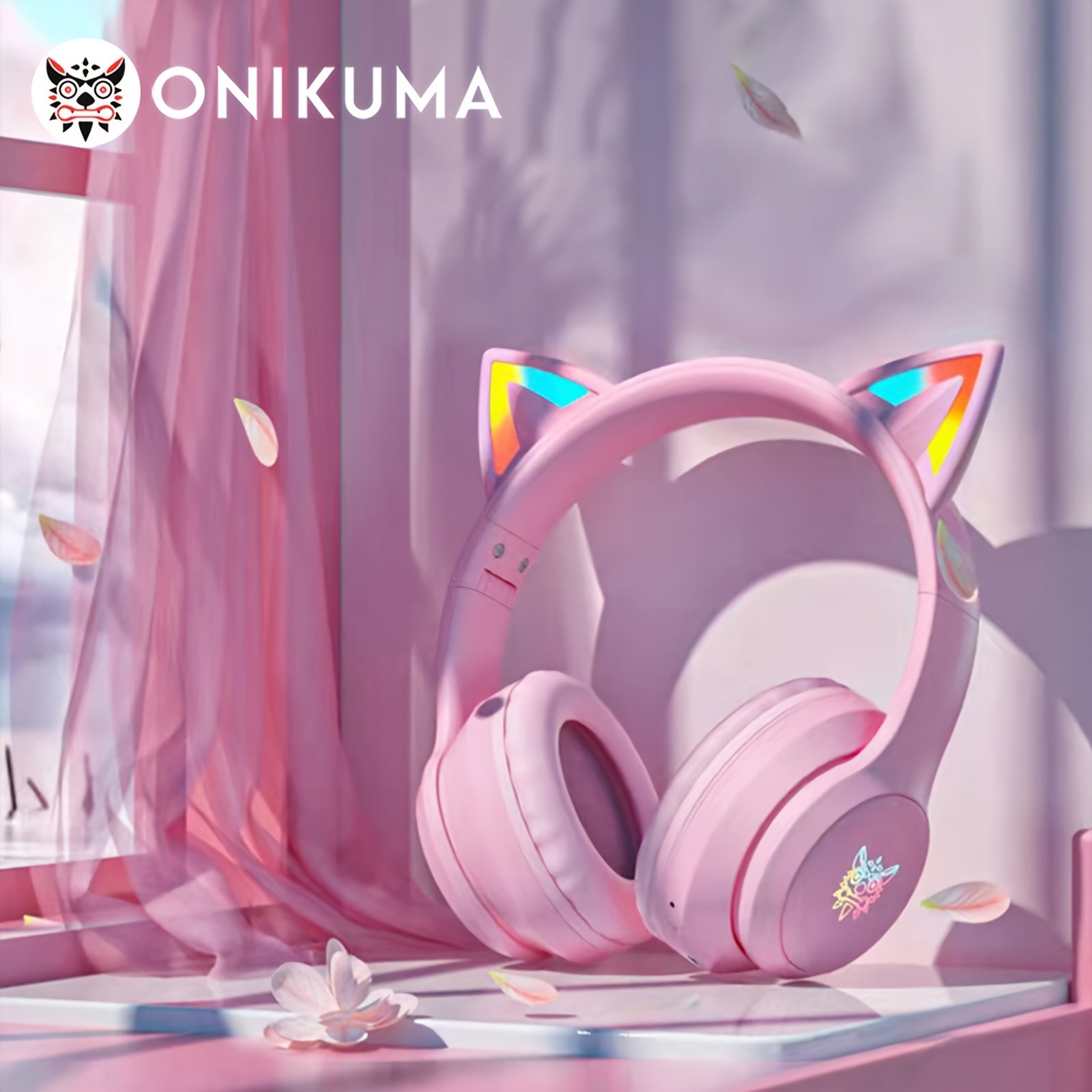 [Cat Ear Design] ONIKUMA Cute Gaming Headset | Bluetooth, Noise Cancelling, High-Quality Sound, Cat Ears NovaCart
