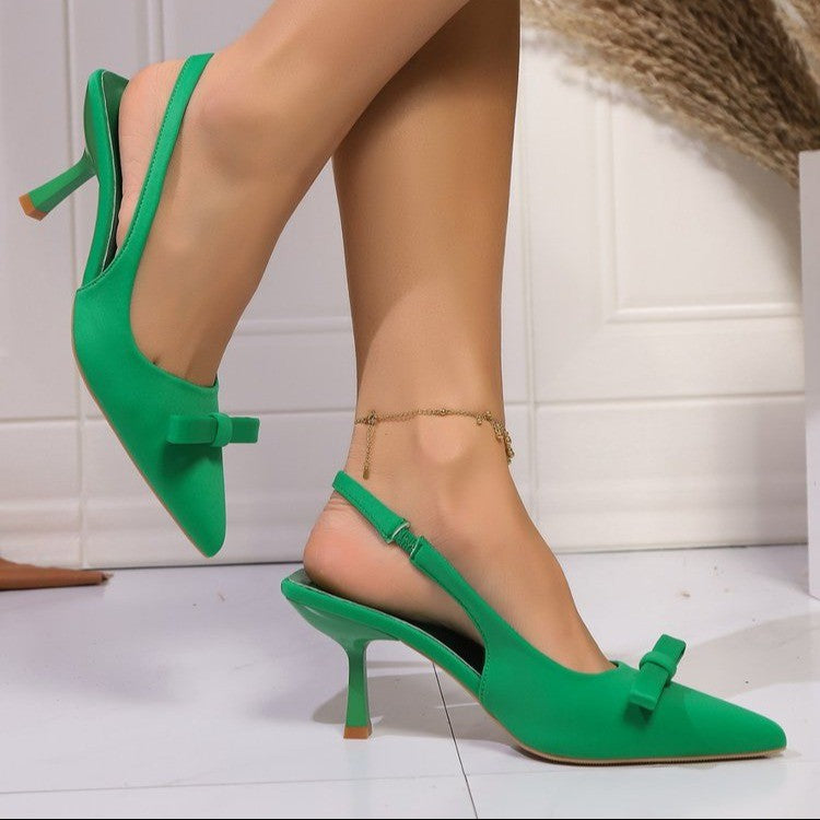 Women's Stiletto Heel Bow Ankle Strap Pumps FitiqueFit