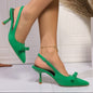 Women's Stiletto Heel Bow Ankle Strap Pumps FitiqueFit