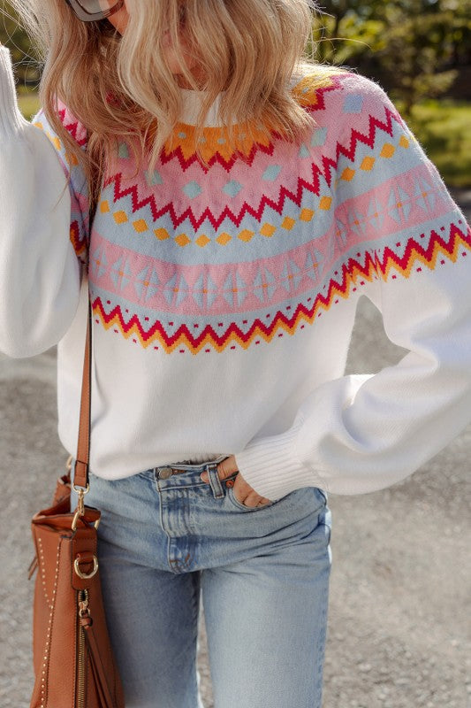 Avery Print Drop Shoulder Sweater Shop Style & More | Fresh Looks, Everyday Deals & Free Shipping