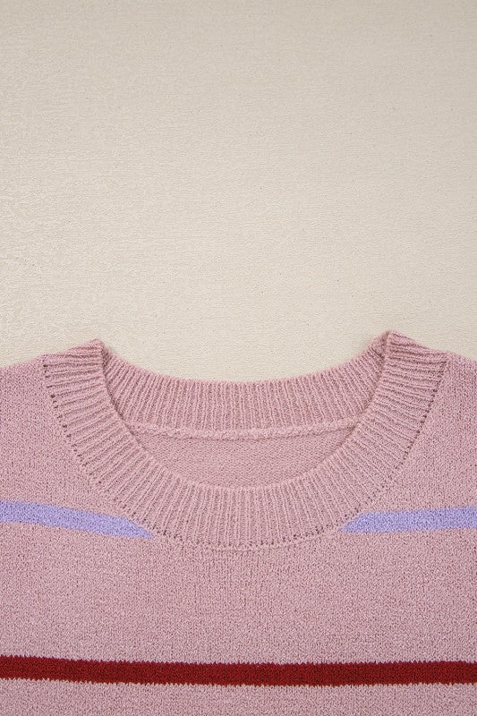 Stripe Ribbed Trim Drop Shoulder Sweater Shop Style & More | Fresh Looks, Everyday Deals & Free Shipping