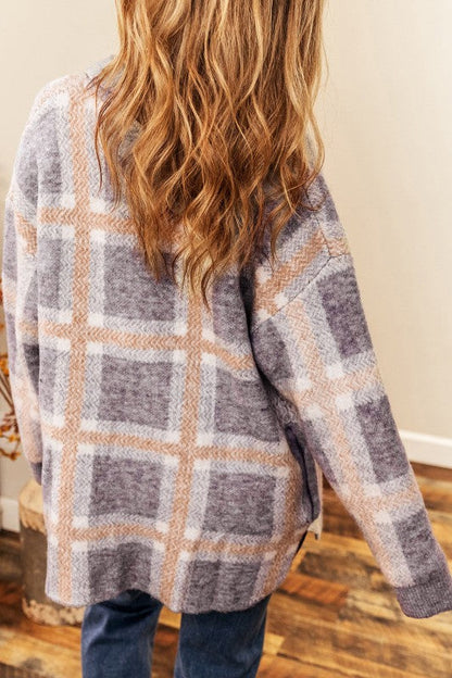 Plaid Button-Up Collared Fuzzy Cardigan Shop Style & More | Fresh Looks, Everyday Deals & Free Shipping