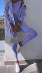 Women's Fashion Sports And Leisure Hooded Sweater Vest Pants Three-piece Set See size chart under “more details” The Fashion Celestial