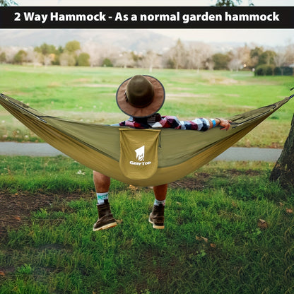 [3-in-1 Hammock] GEERTOP 3-in-1 Outdoor Hammock | Double Sleep Rest Camping Hammock with Mosquito Net Sun Shelter for Backpacking Travel Garden Park NovaCart