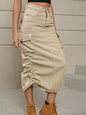 Ruched Cargo Midi Skirt See size chart under “more details” The Fashion Celestial