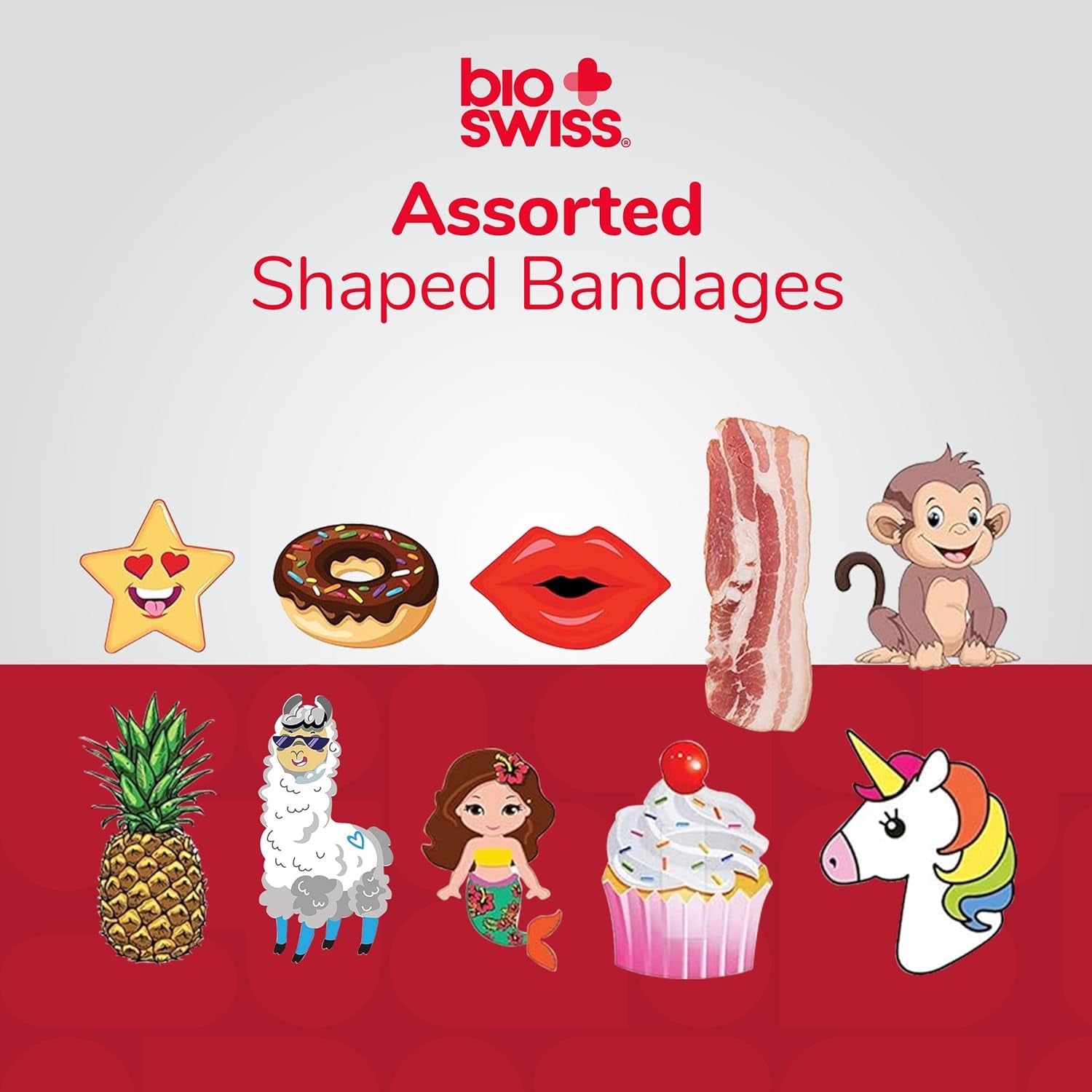 Bandages, Assorted Animal, Fun, and Food Shaped Self Adhesive Bandage Set, Latex Free, Sterile Wound Care, 100 Count