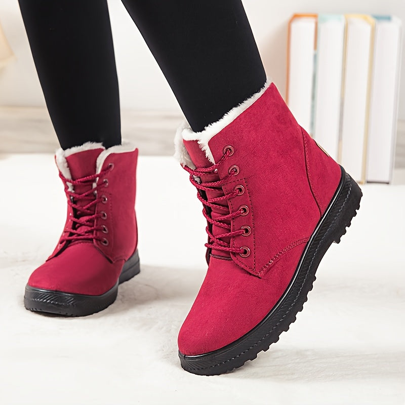 Women'S Winter Boots - Slip-Resistant PU Sole, Lace-Up Closure, Cushioned Insole - Cold Weather Boots for Everyday & Formal Outfits - Extended Sizes Up to US Women'S 44 (EU 43) - Boots for Winter Adventures, Y Terrain Footwea NovaCart