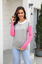 Angel Wings Round Neck Contrast Color Dropped Shoulder Sweater New Era Fashion LLc