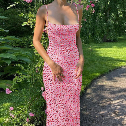 Women's Slim Fit Printed Backless Dress FitiqueFit