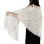 Women's Casual Shawl Wrap - Solid Color, Lightweight Polyester Knit - Going Out Essentials | Fringe Trim | Floral Lace Details NovaCart