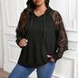 Women’s Plus Size Hoodie – Lace Long Sleeve Pullover Top FitiqueFit