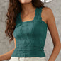 Women's Pleated Figure-flattering Square-neck Camisole FitiqueFit
