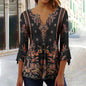🌸 Asymmetrical Spike Button 3/4 Sleeve T-Shirt – Effortless Chic FitiqueFit
