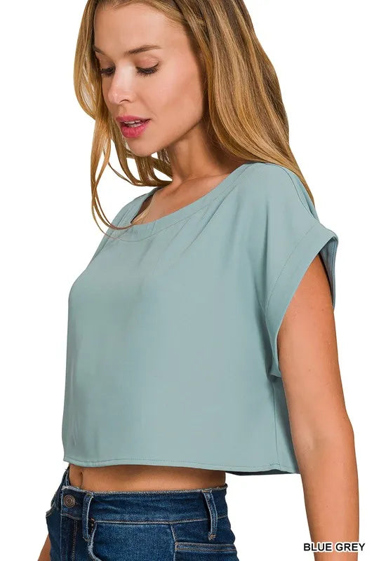 Zenana Heavy Woven Span Crop Tee & Skirt Set West2East Surf