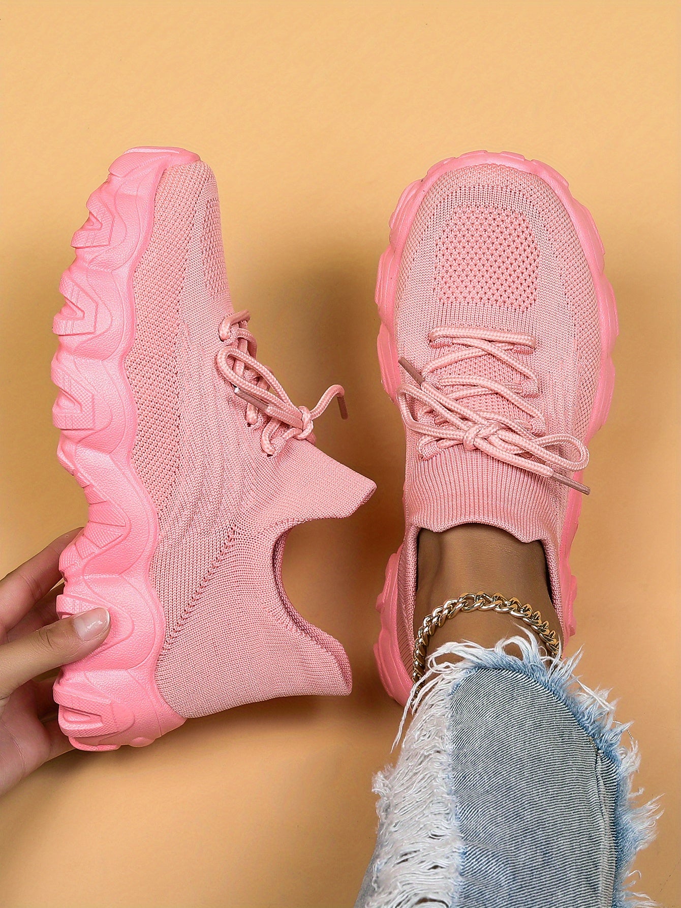 Women'S Plus Size Casual Sports Shoes | Lightweight Breathable Running Shoes, Fashionable Slip-On Style, Low Top, Round Toe, Fabric Upper and Insole, Rubber Sole NovaCart