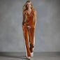 Women's Velvet Wide-Leg Pants & Sleeveless Top Set FitiqueFit