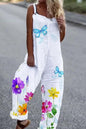 Women's Butterfly Print Overalls – Sleeveless Loose Fit Suspender Pants FitiqueFit