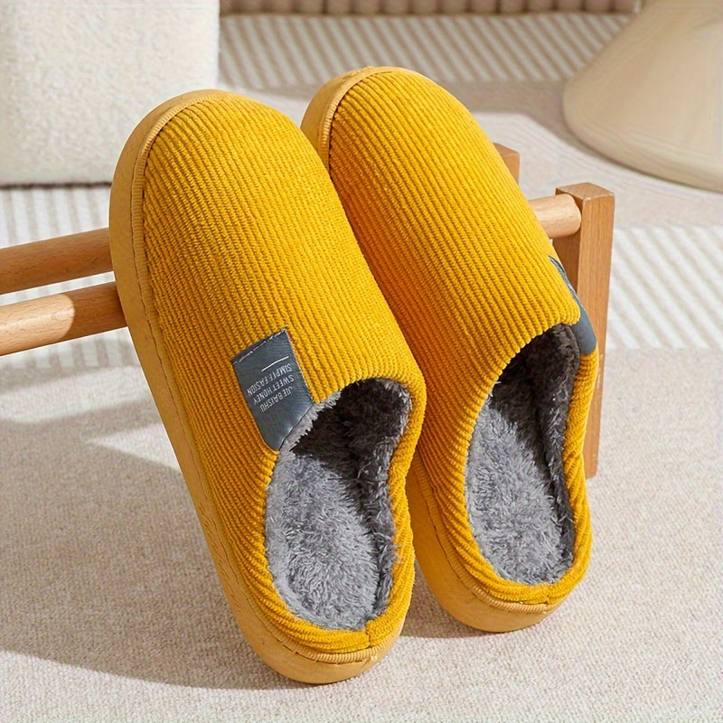 Couple's Warm Slippers for Women, Household Use for Spring, Autumn, and Winter, Non-Slip Thick Sole Indoor Postpartum Plush Slippers for Winter, for Men, Women Shoes NovaCart