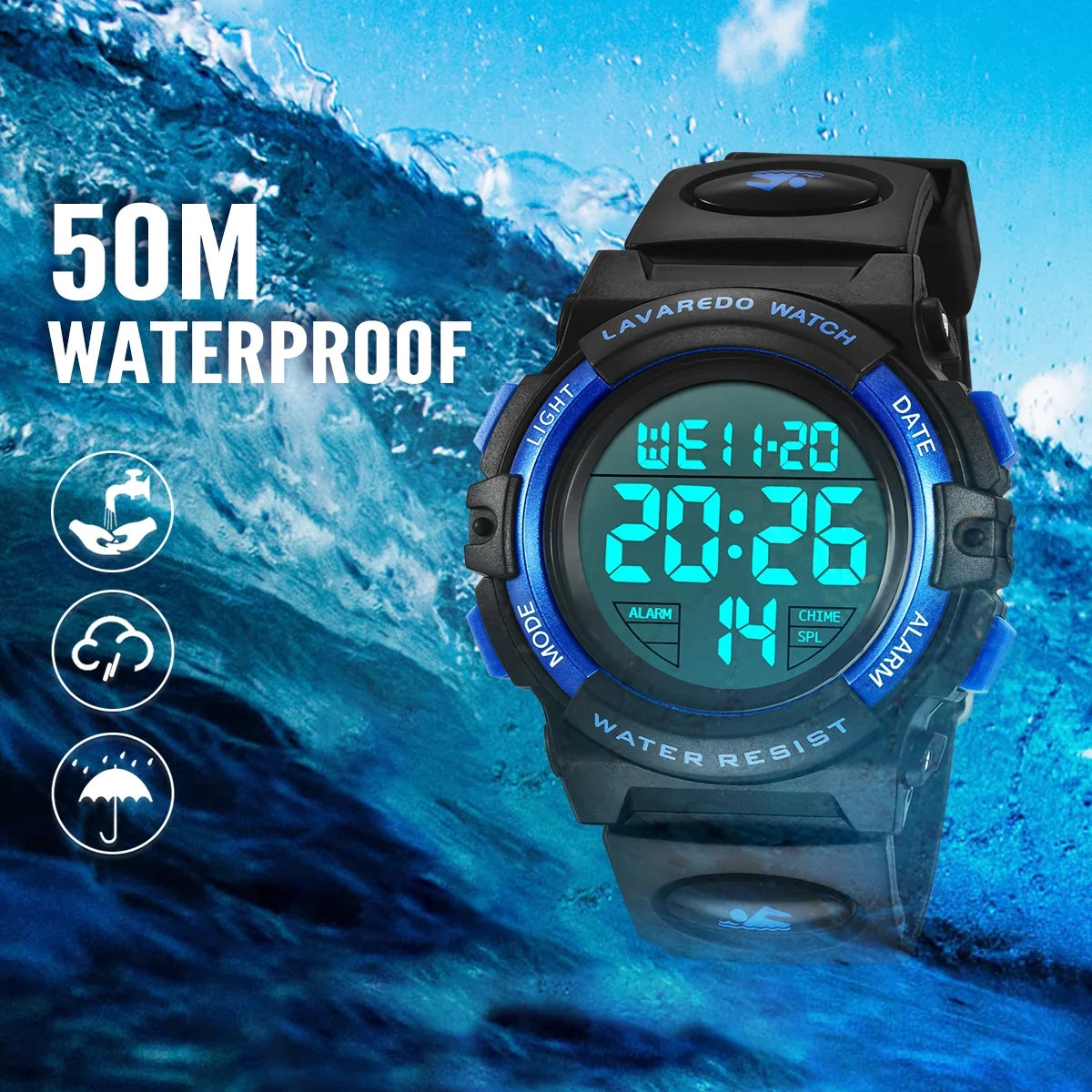 Kids Digital Sports Watch for Age 4-15 Waterproof Watches with Alarm Stopwatch Wrist Watches for Boys Girls Birthday Chriatmas Gift for Kids