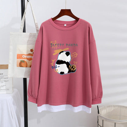 Women's Trendy Sweater Thin Loose Plus Size Fake Two Piece Top See size chart under “more details” The Fashion Celestial