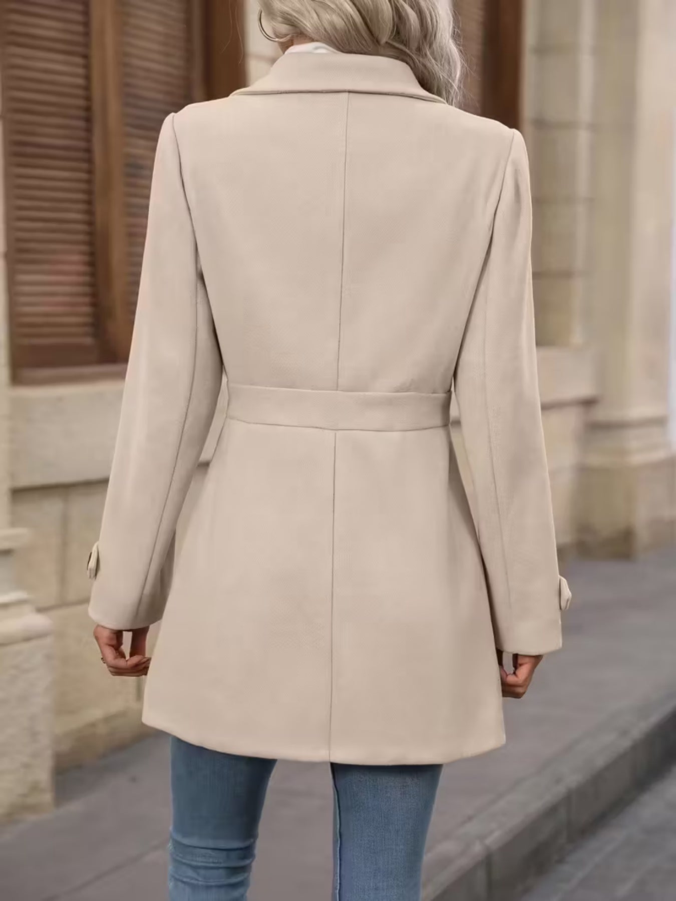 Women’s Elegant Woolen Coat – Medium-Length Lapel Slim Fit Winter Coat FitiqueFit