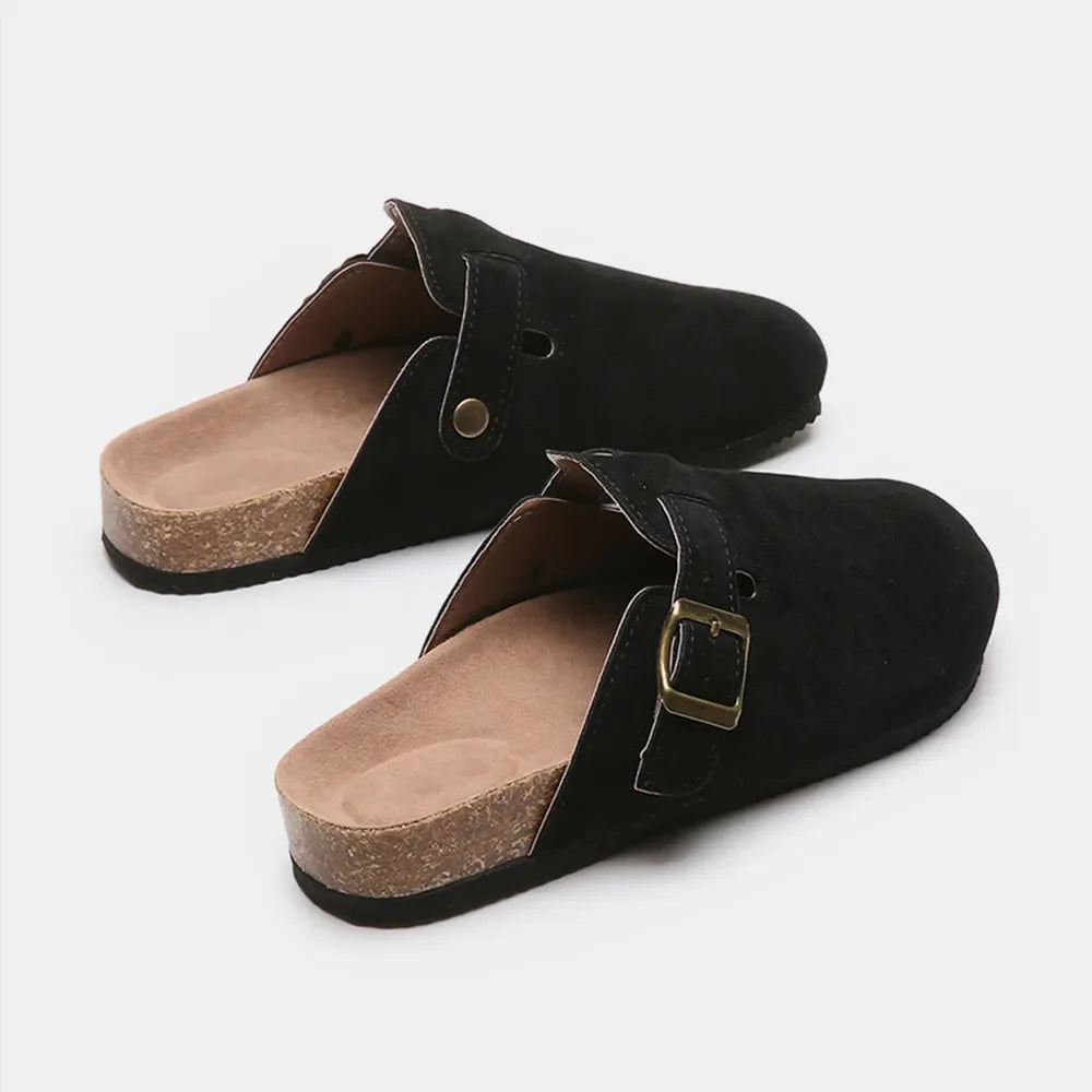 Suede Closed Toe Buckle Slide New Era Fashion LLc