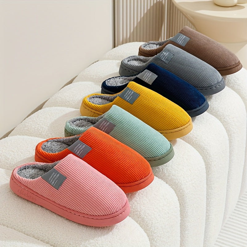 Couple's Warm Slippers for Women, Household Use for Spring, Autumn, and Winter, Non-Slip Thick Sole Indoor Postpartum Plush Slippers for Winter, for Men, Women Shoes NovaCart