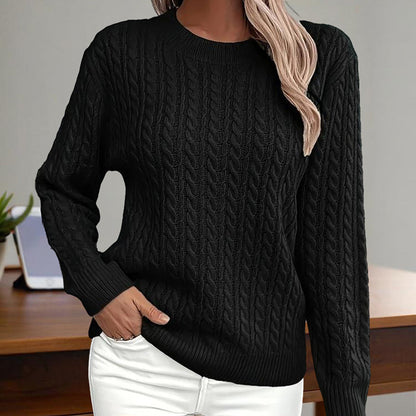 Women’s Textured Crew‑Neck Pullover Top FitiqueFit